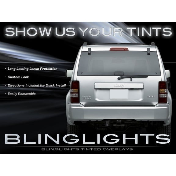 For Jeep Liberty Tinted Smoked Taillamps Taillights Overlays Film Protection