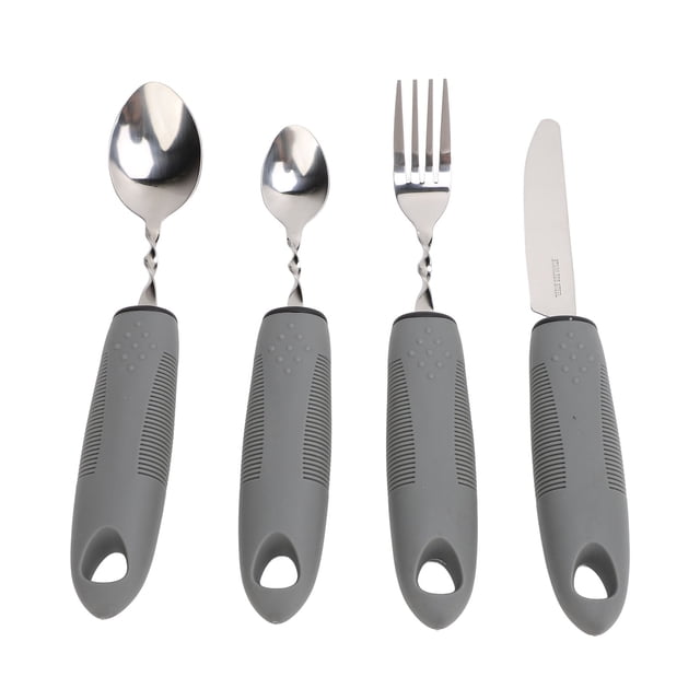 Bendable Cutlery Set, Adaptive Utensil Sets Easy To Clean 4pcs Easy Grip for Parkinsons