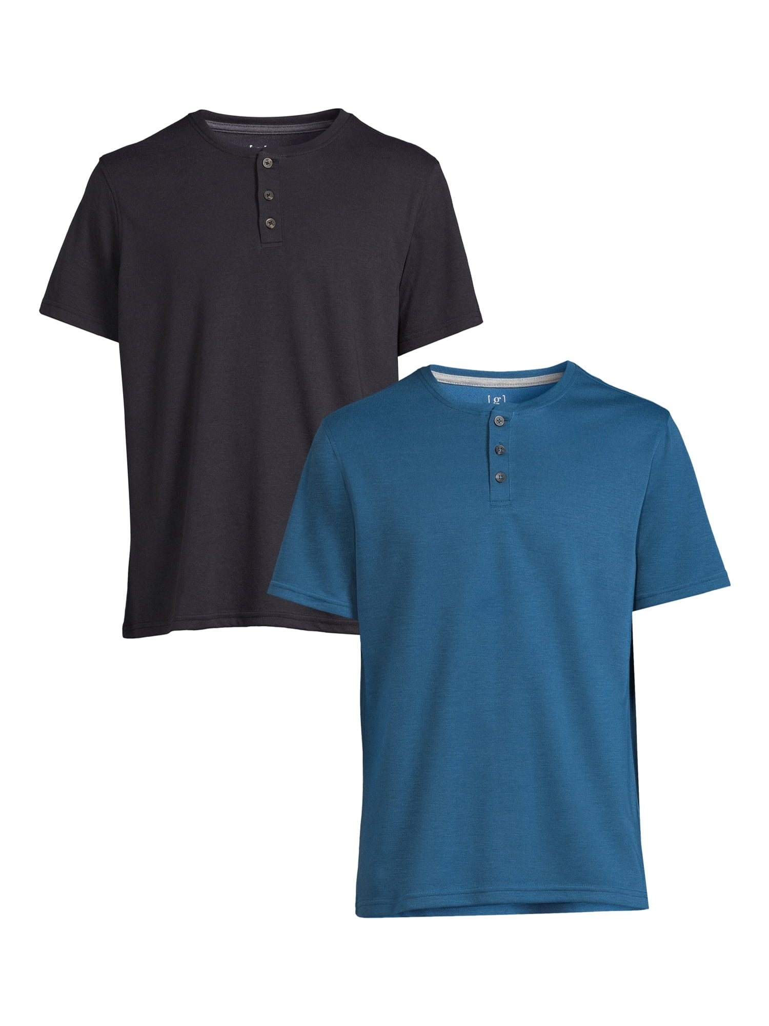 Men's Henley Tee with Short Sleeves, 2Pack