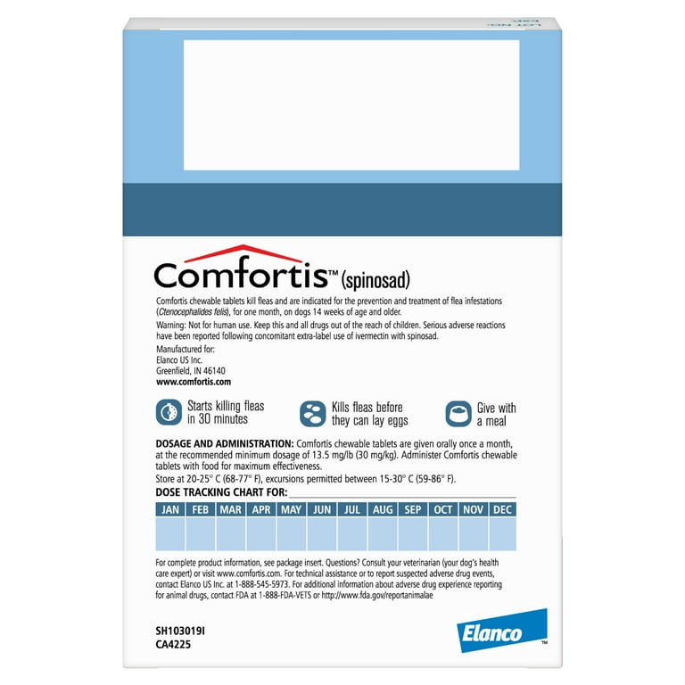 Comfortis flea clearance pill for dogs