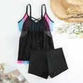 thumbnail image 6 of Edvintorg Womens Bathing Suits Summer Plus Size Swimsuit Fashion Solid Color Hollow Out Adjustable Spaghetti Straps Swim Tank Top with Boyshorts Women's Swimwear, 6 of 6