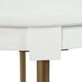 thumbnail image 3 of Kate and Laurel Valdi Modern Round Side Table, 19 x 26, White and Antique Gold, Glam Circle End Table with Geometric Metal Base and Raised Edge Tabletop, 3 of 10