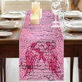 thumbnail image 3 of Table Runners 72 Inches Long Dress Scarves, Pink Ribbon Farmhouse Kitchen/Dining Table Runner, Coffee Tablerunners, Wings Romantic Love Heart Flowers Retro Country 13x72 Inch, 3 of 9