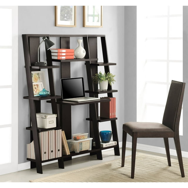 Ameriwood Home 59" Gradient Ladder Desk/Bookcase, Espresso