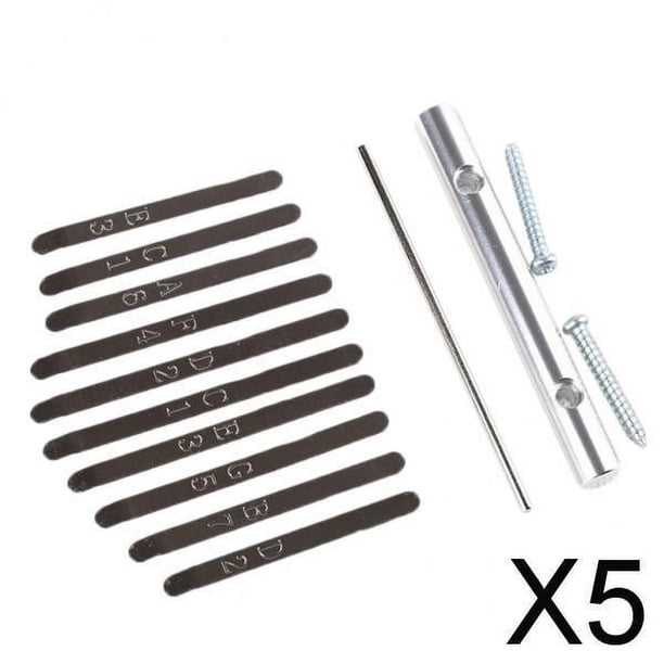 5x Parts10 Note thumb Piano de llaves de material acero inoxidable Instrumento musical Piezas de repuesto de bricolaje 5 piezas
