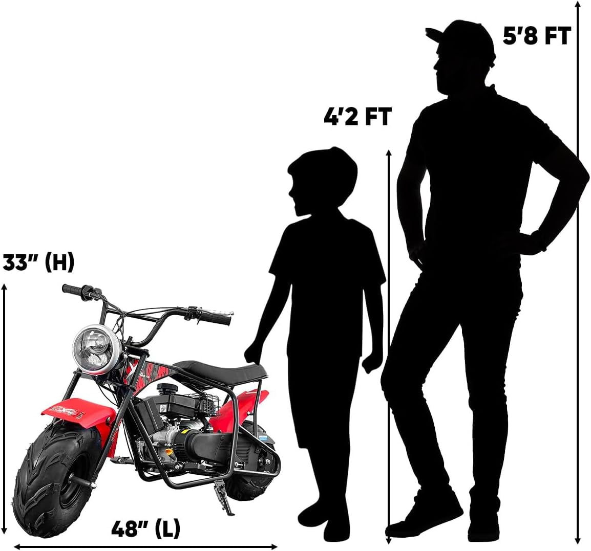 XtremepowerUS Pro Series 99cc Mini Bike, Gas Powered, Red/Black, EPA RoHs Compliant