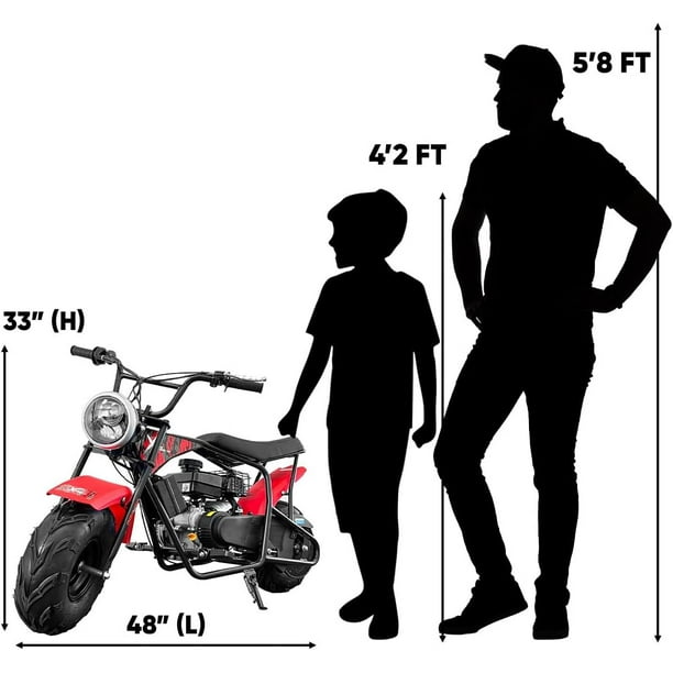 XtremepowerUS 99cc Gasoline Pocket Dirt Bike, Off Road Mini Bike