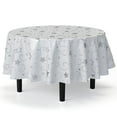 thumbnail image 5 of Exquisite 12 Premium Silver Star Holiday Plastic 84" Round Waterproof Party Tablecloths, 5 of 7