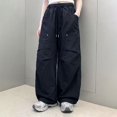 thumbnail image 5 of CPNG Girls and Boys Cargo Pants Elastic Waist Wide Leg Baggy Parachute Pants Fashion Street Style Casual Cargo Jogger Pants, 5 of 5