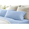 thumbnail image 3 of 1000TC Egyptian Cotton 4-Piece Striped Sheet Set, 15" Deep Pockets - RV Camper King, Sky Blue Stripe, 3 of 7