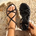 thumbnail image 5 of Women Shoes Womens Sandals Women's Fashionable And Versatile Solid Color Woven Strap Plus Size Shoes Spring And Summer Trendy Comfortable Sandals Black 38, 5 of 9