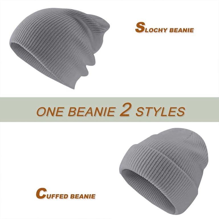 Otqutp Sun Headwear for Beanie Hat for Men Women Thick Knit  display picture 2