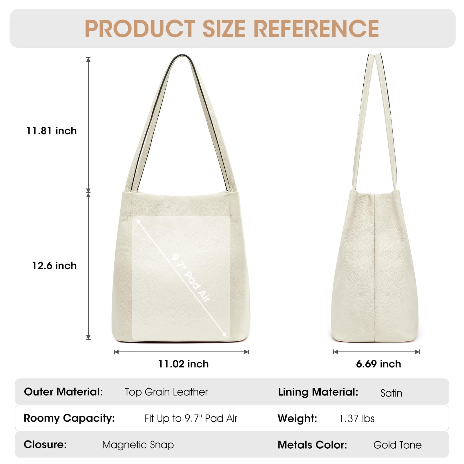 Kattee Women Soft Genuine Leather Totes Shoulder Bag Purses and Handbags with Top Magnetic Snap Closure