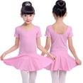 thumbnail image 4 of WOLLED Young Kids Girls Ballet Skirt Leotards Toddler Short Sleeve Jumpsuit Training One-Piece Ballet Dresses Summer Ballet Dresses, 4 of 9