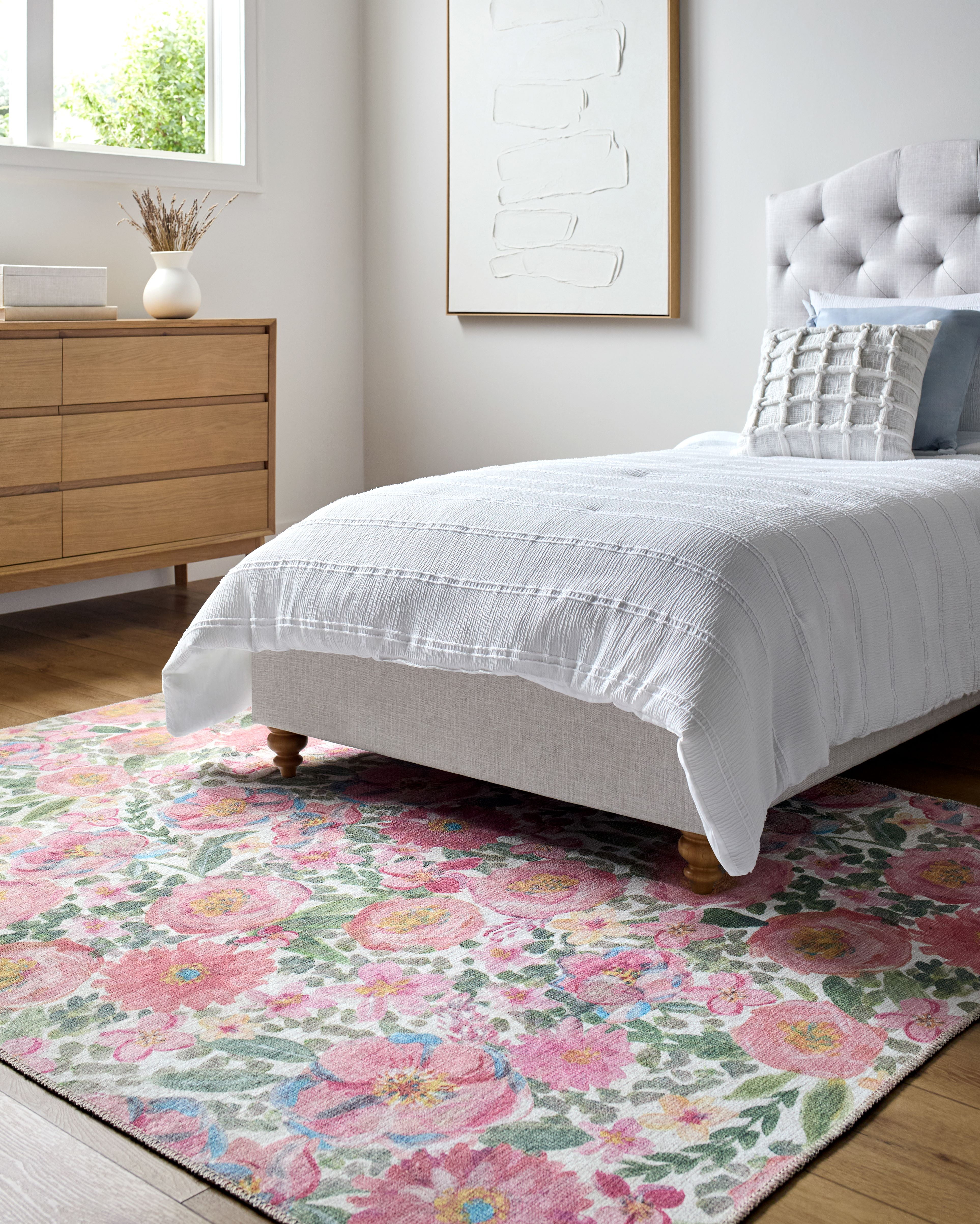 My Texas House Delaney Floral Indoor Washable 9 x 12 Area Rug