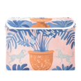 thumbnail image 7 of Yayeee Collapsible Cube Storage Bin with Lid Fabric Closet Decorative Basket with Handles, Pink Leaves, 7 of 7