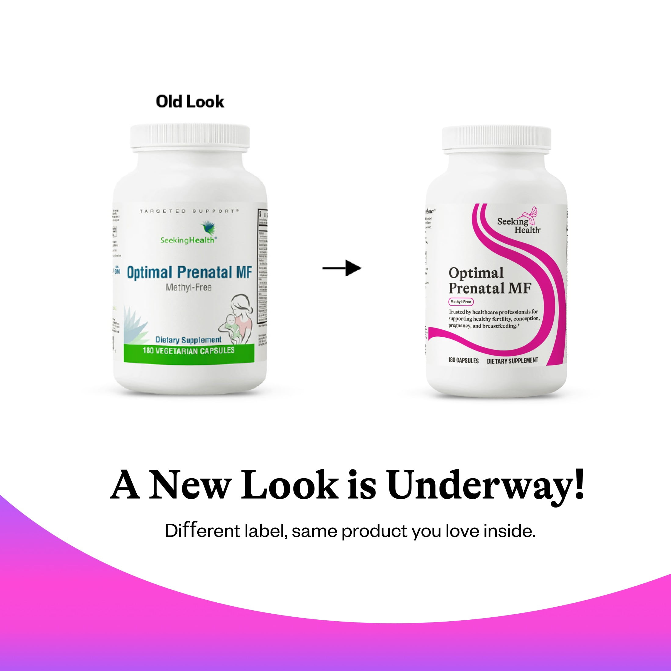 Seeking Health Optimal Prenatal MF - Digestive & Immune Support Supplement for Women - Pregnancy Support Supplement with Folate, Vitamin A, Ginger, & Vitamin B12 - 180 Capsules