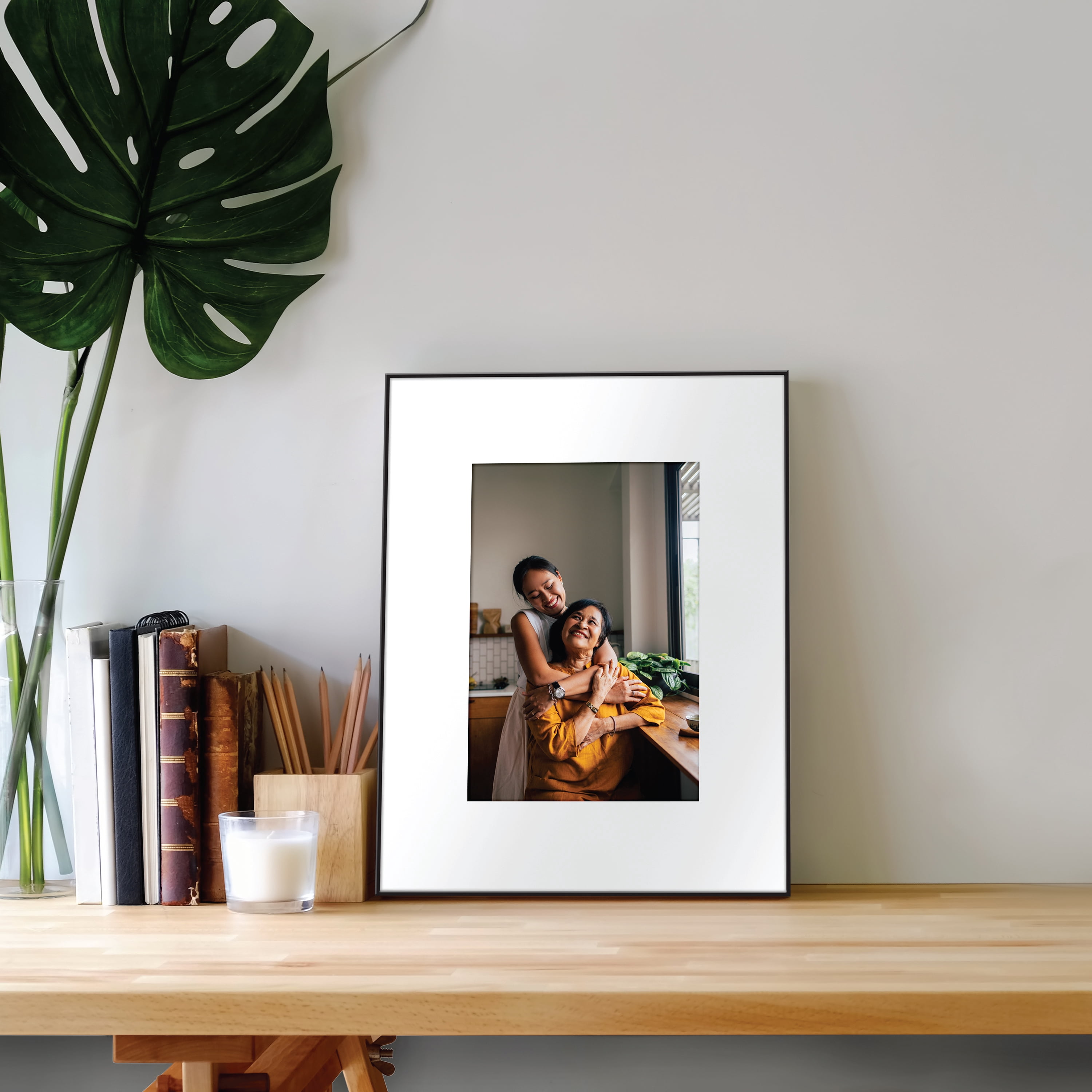 (4 pack) Mainstays – 5x7 Picture Frame – Black Front Loading 8x10 Matted Wall or Tabletop Photo Frame