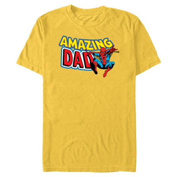 Marvel Spider-Man Amazing Dad Comic Book Men's - Short Sleeve Blended T-Shirt for Adults - Customized-Yellow