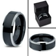 thumbnail image 5 of Charming Jewelers Tungsten Wedding Band Ring 8mm for Men Women Comfort Fit Black Beveled Edge Polished Brushed Lifetime Guarantee Size 5, 5 of 5