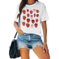 thumbnail image 1 of WOMEN Strawberry Shirts Fruit Tshirts Strawberries Graphic Tee Garden Clothing Gardener Gift Tops, 1 of 6