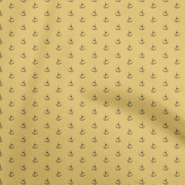 oneOone Cotton Poplin Yellow Fabric Avocado Sewing Material Print Fabric By The Yard 42 Inch Wide