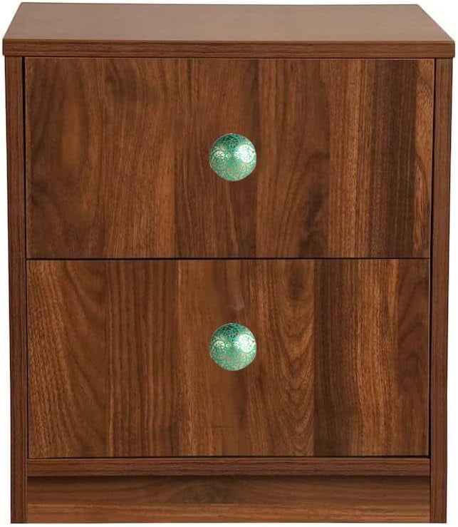 Perilla Home Set of 6 Bologna Knobs Decorative Chrome Knobs for Room Kitchen Cabinet Hardware Cupboard Door Knobs Dresser Wardrobe and Drawer Pulls (Sea Green)