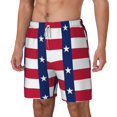 thumbnail image 5 of Men's 2 in 1 Swim Trunks with Compression Liner One Star Us Flag Texas Quick Dry Beach Shorts, 5 of 6