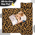 thumbnail image 4 of Black and Brown Leopard Print Teens Toddler Nap Mat with Pillow, Sleeping Mat Bag for Preschool Daycare 50"x20", 4 of 6