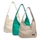 thumbnail image 1 of Bolso de lona, bolso grande de mujer, hermoso bolso de hombro, lindo y simple bolso bandolera escolar Verde + caqui + blanco, 1 of 5