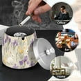 thumbnail image 4 of Yayeee Ashtray with Lid for Cigarette Smokeless Stainless Steel Home Ash Holder, Purple Floral Rabbit, 4 of 7