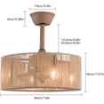 thumbnail image 4 of Caged Invisible Ceiling Fan with Light, 3 Speeds Adjustable,Enclosed Ceiling Fan Lights with Remote, Industrial Low Profile Fans for Living Room, Bedroom, Kitche (18 inches), 4 of 10