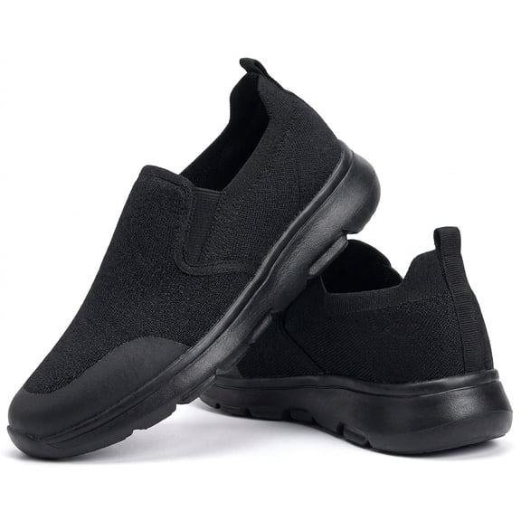 LANCROP Men's Breathable Mesh Slip on Walking Loafers, Lightweight Platform Casual Shoes