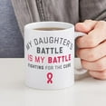 thumbnail image 4 of CafePress - My Daughter's Battle Is My Battl - 11 oz Ceramic Mug - Novelty Coffee Tea Cup, 4 of 4