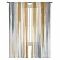 thumbnail image 3 of ERUNPONLY Brown Gray Sheer Curtains 72 Inch Length 2 Panels Set, Vintage Abstract White Ombre Texture Voile Window Treatment Curtains Sheers Drapes for Bedroom/Living Room/Kitchen 52"x72"x2, 3 of 7