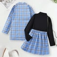 thumbnail image 4 of NAFUU Girls Clothes Skirt Sets Tweens Girls Long Sleeve Shirts Tops Plaid Jacket Skirts 3 Piece Outfits Fall Winter Holiday Party Dress Up Fashion Vintage 9-10 Years, 4 of 7