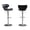 Black, variant on Set of 2 Bar Stools Adjustable Swivel Upholstered Chrome Base for Kitchen Bar & Dining Area