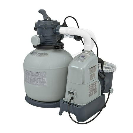 Intex 1600 GPH Saltwater System & Sand Filter Pump Set for Above Ground (Best Above Ground Saltwater Pool)