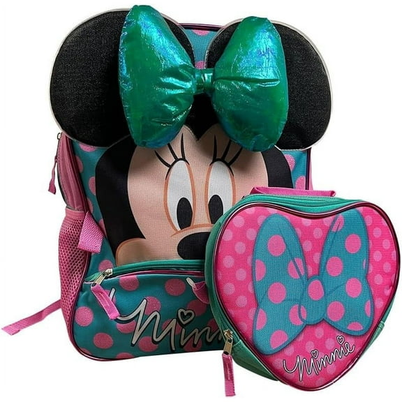 Minnie Mouse 16" School Backpack With Detachable Lunch Box Set -  Backpack
