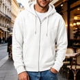 thumbnail image 2 of Men's Fleece Full Zip Hoodie, Fall Long Sleeve Hooded Sweatshirt Coat, Loose Causal Hoodie Jackets with Pockets, 2 of 7