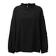 thumbnail image 4 of Camisa de manga larga con aberturas y costuras de encaje para mujer - Top informal de cuello redondo, poliéster ligero, otoño/invierno - Tallas S-XXL, 4 of 6