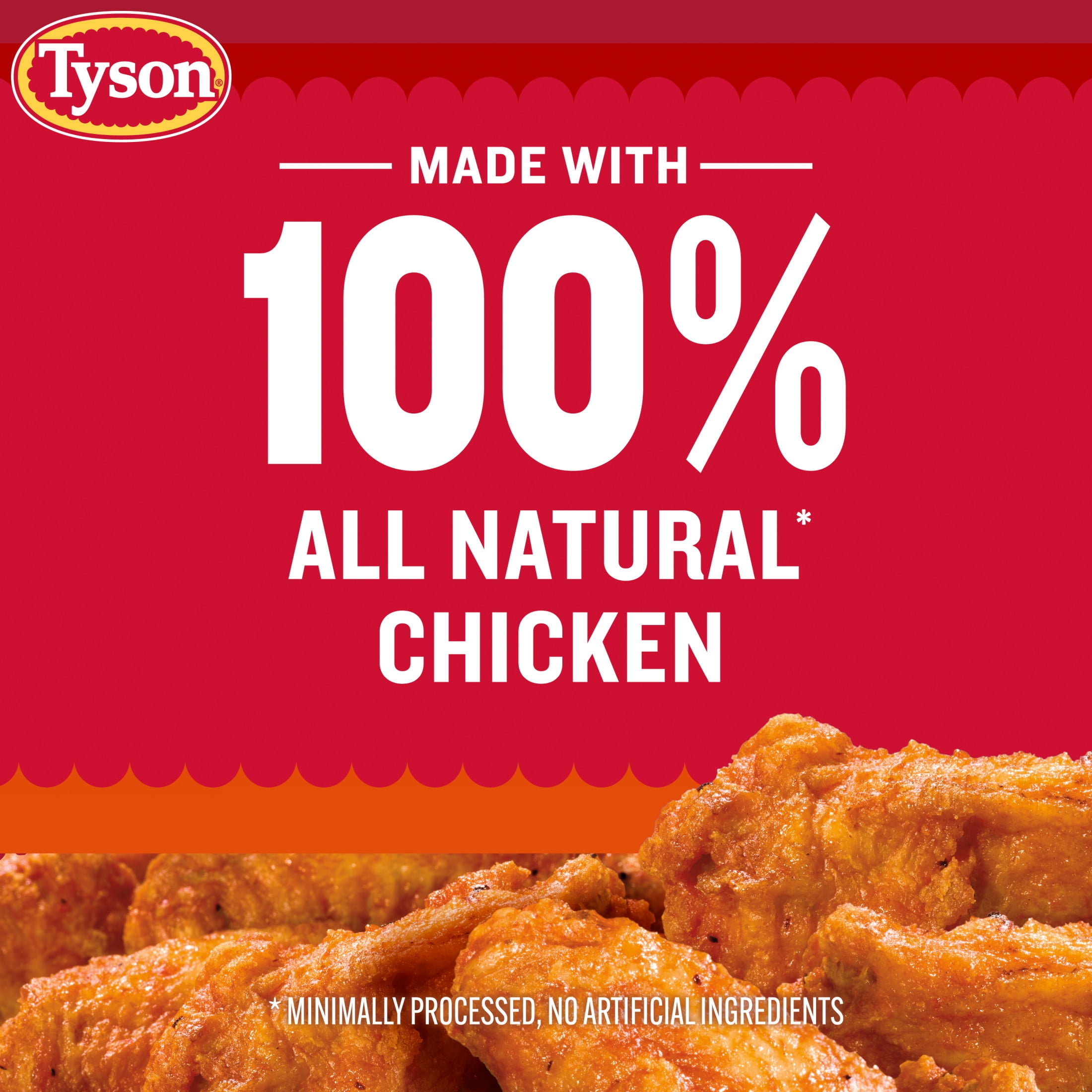Tyson Any'tizers Buffalo Style Hot Wings Bone-in Wings, 22 oz (Frozen, Fully Cooked)