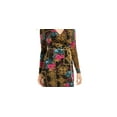 thumbnail image 2 of Thalia Sodi Women's Printed Surplice Sheath Dress  Black Size Medium, 2 of 3