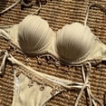 thumbnail image 5 of Delconic Women Two Piece Swimsuit Pleated Bikini Set with Adjustable Straps and Decorative Tassel Trim for Beachwear Swimwear, 5 of 9