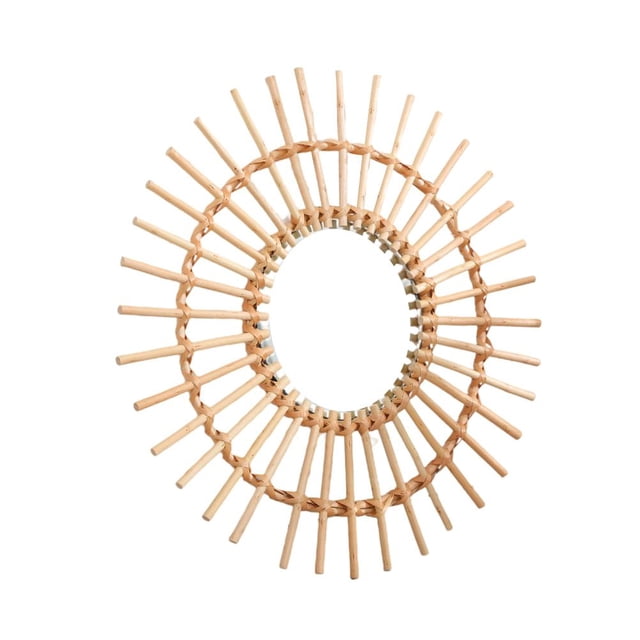Espejo Para Colgar En La Pared, Espejo De Maquillaje De Ratán Tejido A Mano Para Vestidor De Baño Speravity CE006603-00
