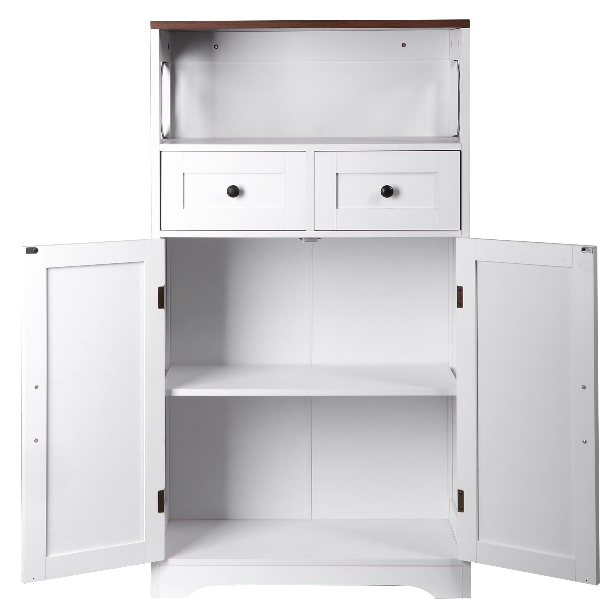 ZENSTYLE Storage Cabinet with 2 Drawers Durable Storage Organizer Floor Cupboard Home Decor White