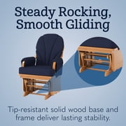 Foundations Lullaby Adult Glider Rocker, Navy and Natural