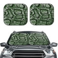 thumbnail image 2 of Fotbe Green Snakeskin 2-Piece Car Windshield Sun Shade | Sun Blocker for Car Windshield | Foldable Automotive Interior Accessories for Sun Protection-Small, 2 of 7