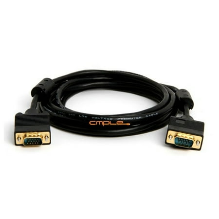 M/m Gold Monitor Cable - Cmple SVGA Super VGA M/M Monitor Cable w/ ferrites (Gold Plated) -10FT