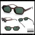 thumbnail image 2 of Retro Octagon Thick Frame Sunglasses Geometric Bold Small Frame UV400 Brown Frame - Green Lens, 2 of 6